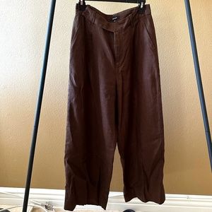 Brown Madwell Harlow Linen Pant - Size 4